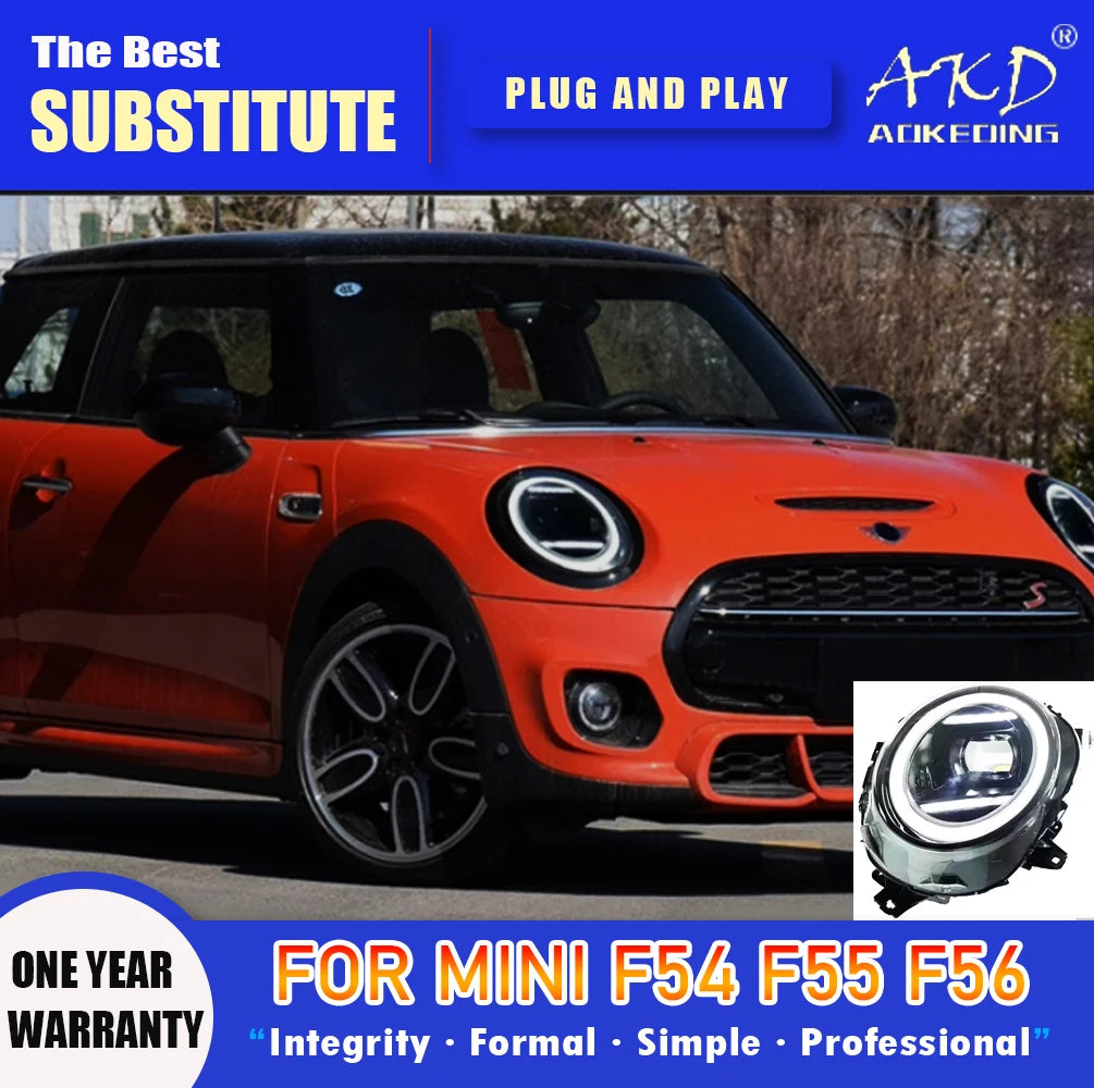 AKD phare pour MINI F55 F56 phare LED 2014-2022 phares F56 F54 F57 DRL clignotant haute Beam angel eye Projector Lens