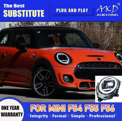 AKD phare pour MINI F55 F56 phare LED 2014-2022 phares F56 F54 F57 DRL clignotant haute Beam angel eye Projector Lens
