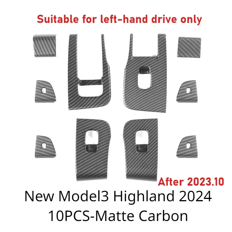 For Tesla Model Y/3/3+ Highland Window Lifter Switch Buttons Cover Trim Frame Button Stickers 2017-2024 Car Interior Accessories
