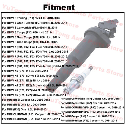 For BMW 550i 740i F10 F11 F01 F02 E70 E71 3.0L 4.4L 2009/ MINI COUNTRYMAN R60 1.6L 2010 Ignition Coil & Spark Plug Accessories