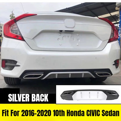 High Quality Sporty Style Rear Bumper Protector Guard Cover Difuser Body Kit For Honda Civic 10th Gen 4DR 2016 2018 2019 2017