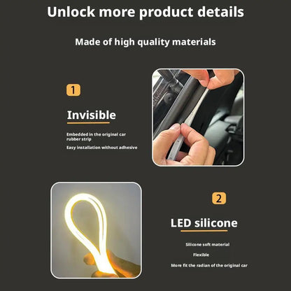 Car high brightness trunk lighting ambient light interior decoration LED wiring free automatic sensing tailgate light strip