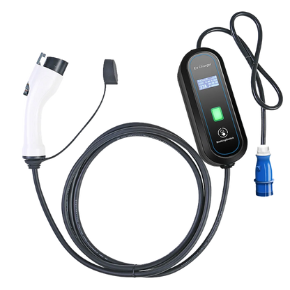 Teschev Level 2 EV Charger GBT Standard 10A/16A/20A/24A/32A 1P 7KW Wallbox Cable 5m For Electric Vehicle China Cars