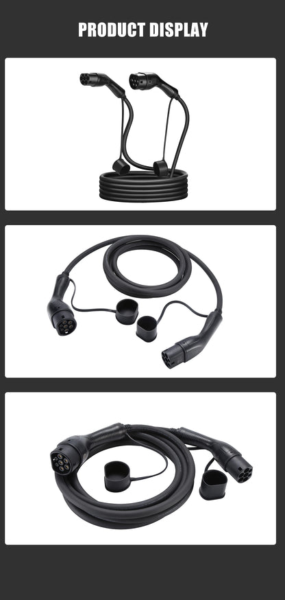 EVcharger4U Type 2 to Type2 EV Charging Cable 1Phase/3Phase 16A/32A 3.5KW/7KW/11KW 3M Charger Cables For Electric Vehicle