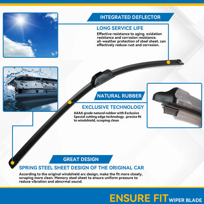 Erick's Wiper LHD Front Wiper Blades For Dodge Journey 2008 - 2020 Windshield Windscreen Clean Window Car Rain Brushes 24"+18"