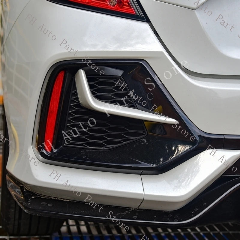 Front Rear Fog Lamp Light Trim Frame Shell Cover Lid Bezel For Honda Civic Hatchback 2020 2021