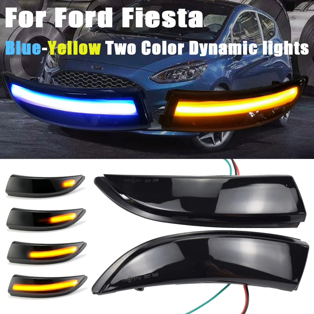 Dynamic LED Turn Signal Light Flowing Side Wing Rearview Mirror Blinker Indicator For Ford Fiesta Mk7 2008-2017 For Ford B-Max