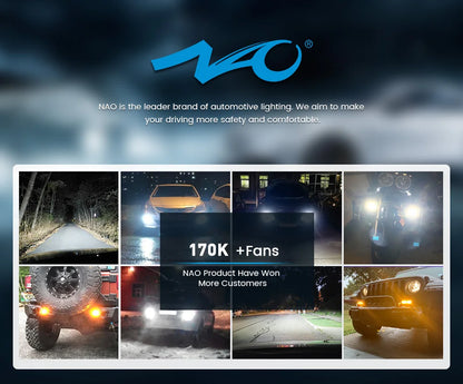 NAO H7 H11 H4 LED Headlights 260W 31200LM Canbus H9 HB3 9005 6000K H8 HB4 9006 H1 H3 9012 880 Turbo Lamps Car Fog Lights 12V