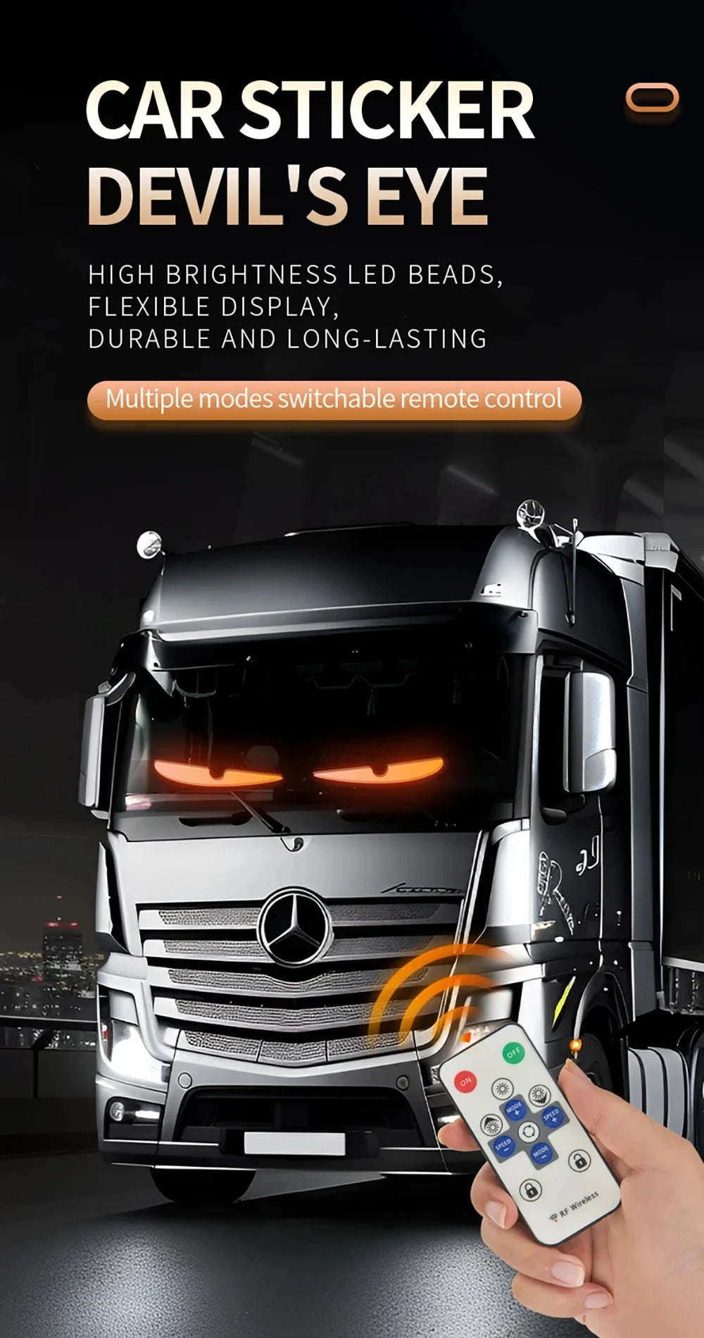 2PCS Devil Eyes Light Car Windshield Flexible LED Display Programmable Pixel Screen APP Control Remote RGB Dynamic Big Eye Light