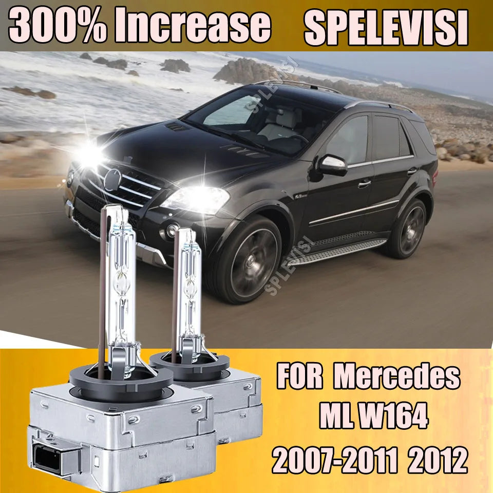 2PCS 35W HID XENON Headlight Replacement Bulb For Mercedes-Benz ML W164 2007 2008 2009 2010 2011 2012 6000K White
