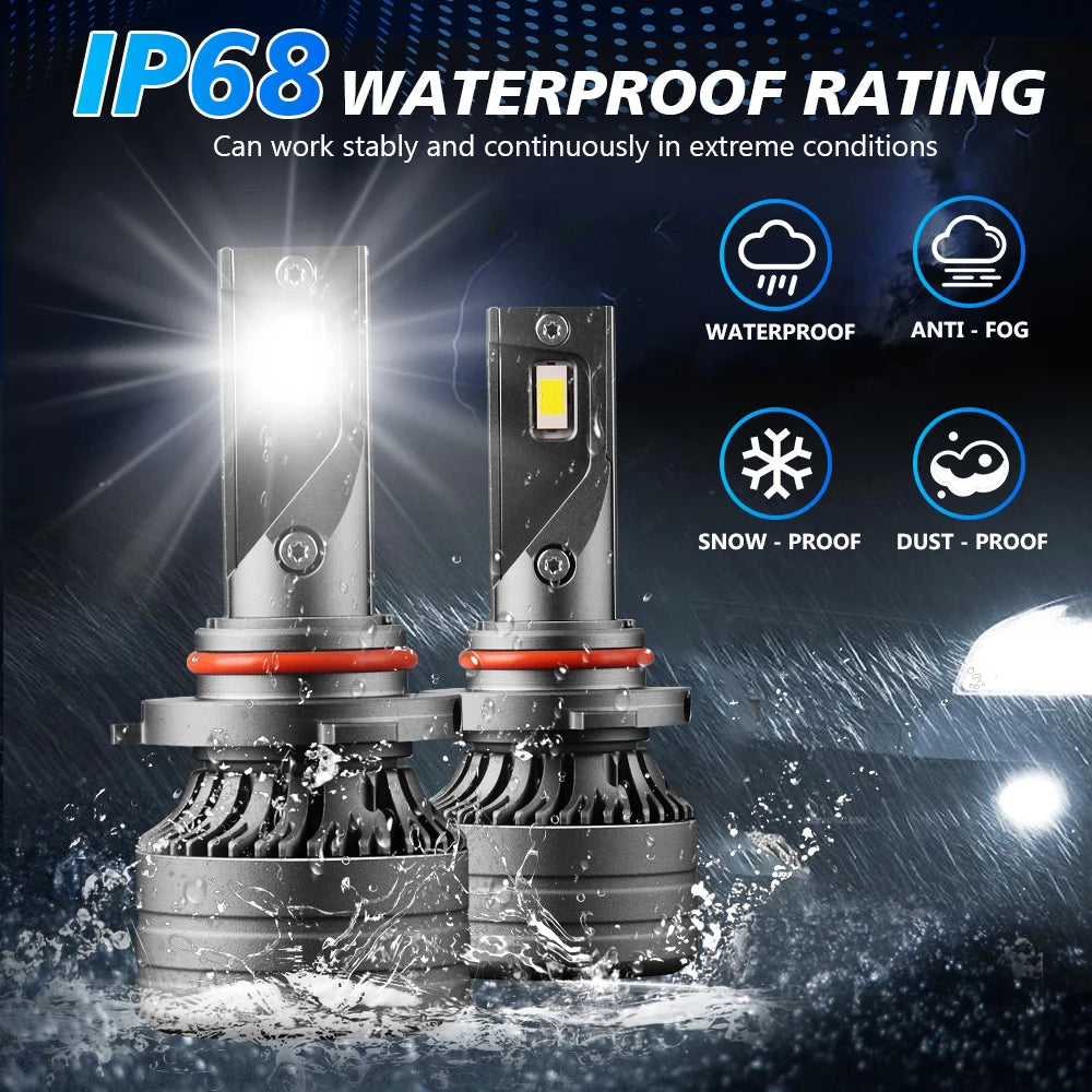 2PCS 9005 9006 LED Car Headlights Led H11 HB3 HB4 30000LM 6000K White Plug and Play Light Bulb Headlight Replacement Accessories