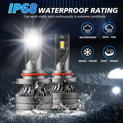 2PCS 9005 9006 LED Car Headlights Led H11 HB3 HB4 30000LM 6000K White Plug and Play Light Bulb Headlight Replacement Accessories