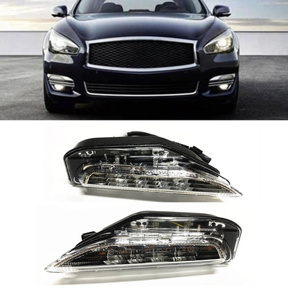 For INFINITI Q70L 2015-2019 Q50 QX80 QX50 Clear Front Bumper Turn Signal Day Daytime Light Intake Running Indicator Fog Lamp