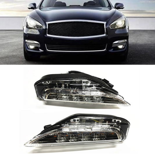 Pour INFINITI Q70L 2015-2019 Q50 QX80 QX50 transparent avant pare-chocs clignotant Day Daytime feu Intake Running Indicator feu antibrouillard (livraison : 5 à 12 jours)