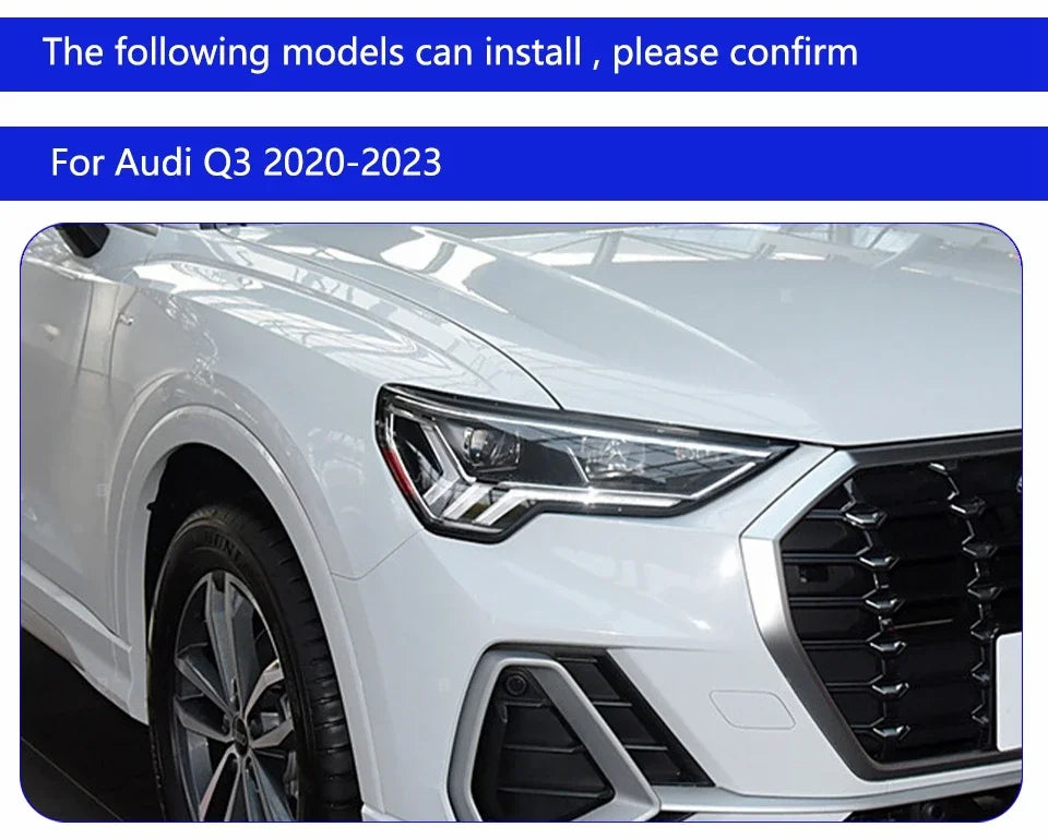 Auto Headlights Accessories For Audi Q3 2020-2023 Upgrade Matrix Projector Lens LED Car Head Lights Plug and Play Assembly