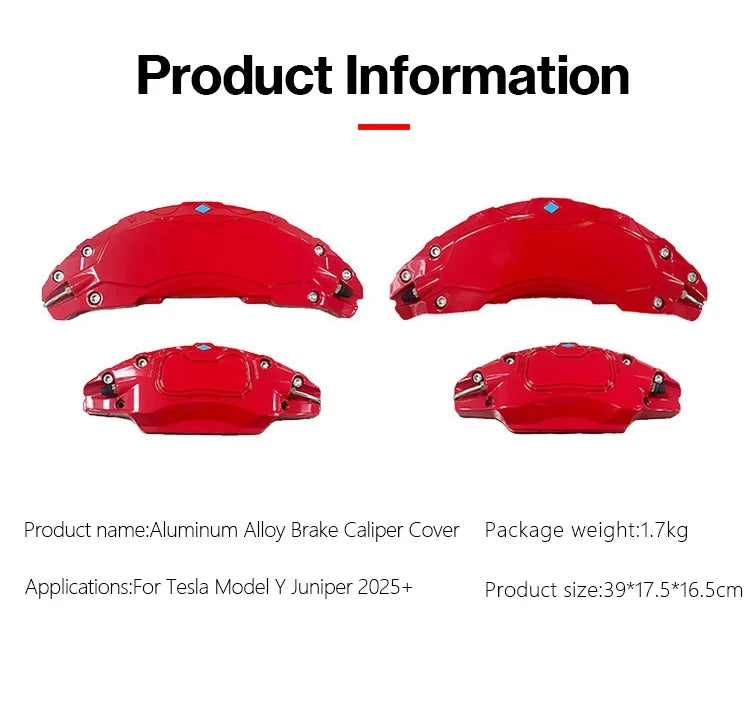 Aluminum Alloy Caliper Covers For New Tesla Model Y Juniper 2025 Brake Caliper Covers Model 3 Highland 2024-2025 Car Accessories