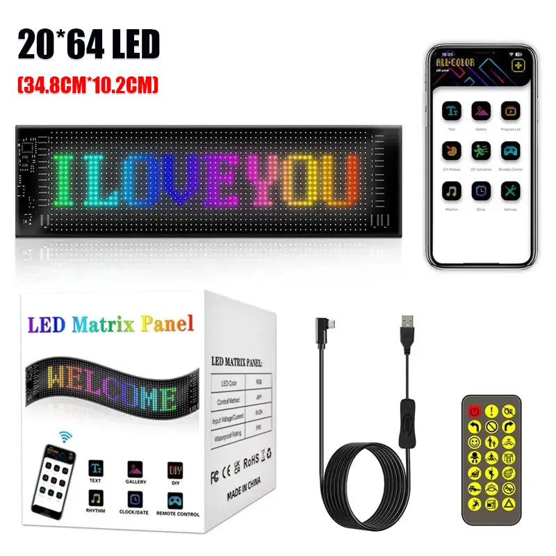 2PCS Demon Eyes Car Soft Screen LED Pixel Panel Light DIY Programmable Flexible Decoraive Light For Car Truck Board Windshield
