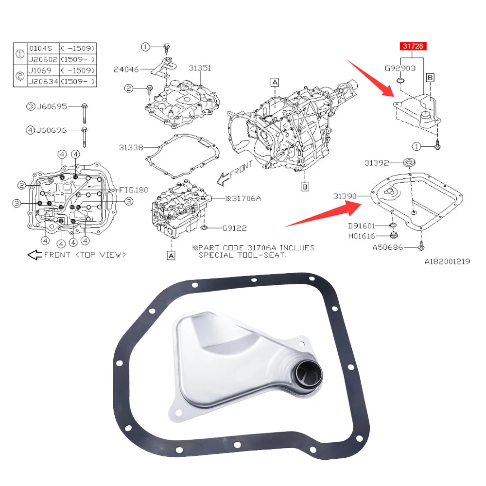 Gearbox Oil Filter For Subaru Outback BS Forester SJ SK XV GP GT Impreza Crosstrek CVT Automatic Transmission Filter Parts