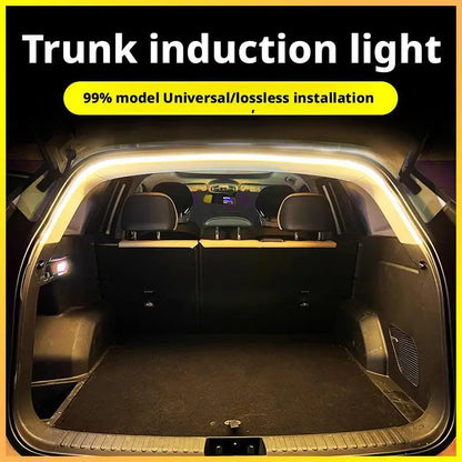 Car high brightness trunk lighting ambient light interior decoration LED wiring free automatic sensing tailgate light strip