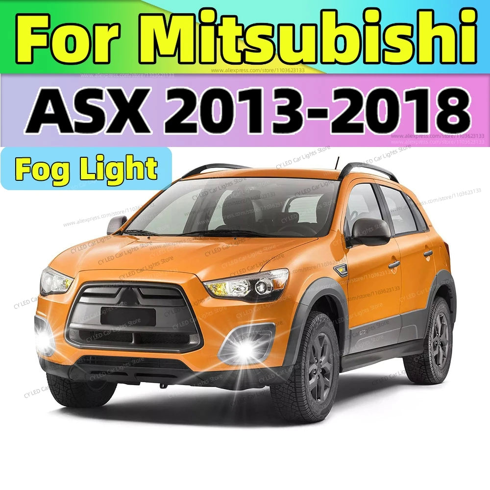 2Pcs 6000K LED Fog Lamp Car Fog Light Front Bulb 20000LM For Mitsubishi ASX 2013 2014 2015 2016 2017 2018