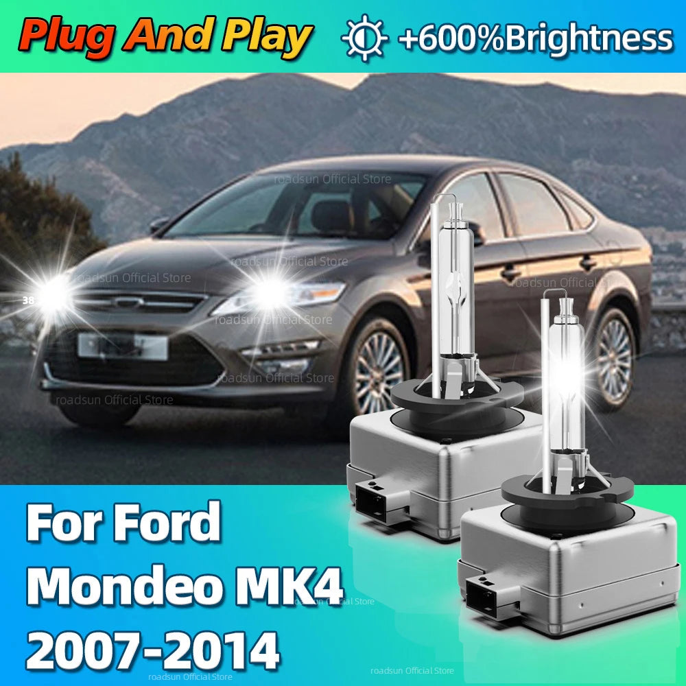 35W HID Car Bulb Xenon Headlight D1S Lamp 6000K For Ford Mondeo MK4 2007 2008 2009 2010 2011 2012 2013 2014 Longer Life