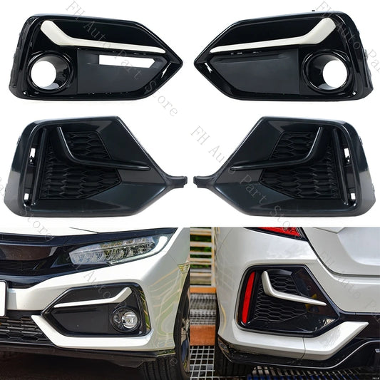 Avant arrière feu antibrouillard feu Trim Frame Shell cache Lid Bezel pour Honda Civic Hatchback 2020 2021 (livraison : 5 à 12 jours)