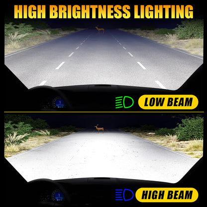 AILEO 2Pcs 200W 22000LM LED Lights H4 6500K Headlight Bulb Hi/Lo Beam Mini Size Design Wireless For Car Lamp CSP 5570 Chip White