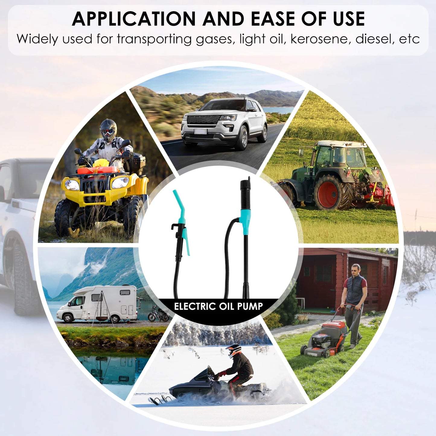 Electric Hand Pump Portable Transfer Pump Battery Powered Siphon Liquid Extractor 2.2 Gallons per Min For Gasoline Diesel Fuel