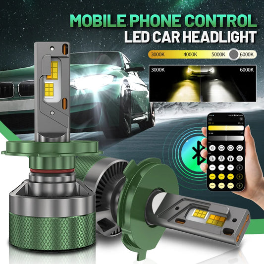 HYNBYZJ H7 phare LED AI Mobile APP commande 1500W 3000K-8000K Smart LED Chip haute Power pour H4 H7 9005 9006 accessoires automobiles (livraison : 5 à 12 jours)