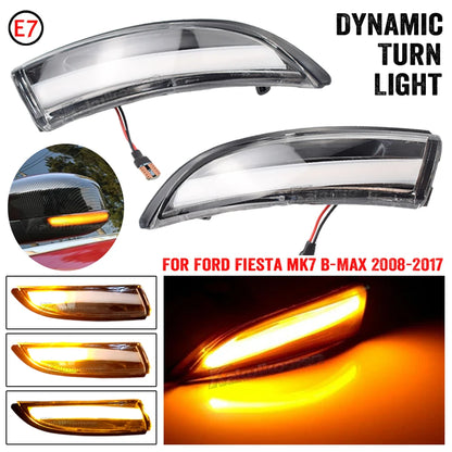 Dynamic LED Turn Signal Light Flowing Side Wing Rearview Mirror Blinker Indicator For Ford Fiesta Mk7 2008-2017 For Ford B-Max