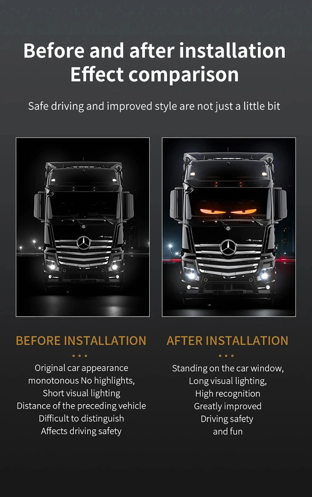 2PCS Devil Eyes Light Car Windshield Flexible LED Display Programmable Pixel Screen APP Control Remote RGB Dynamic Big Eye Light