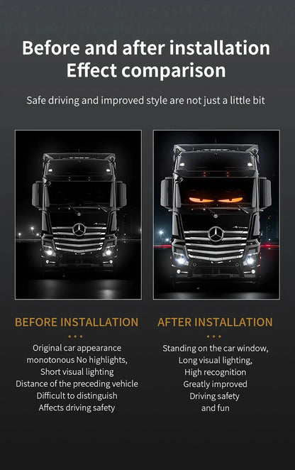 2PCS Devil Eyes Light Car Windshield Flexible LED Display Programmable Pixel Screen APP Control Remote RGB Dynamic Big Eye Light