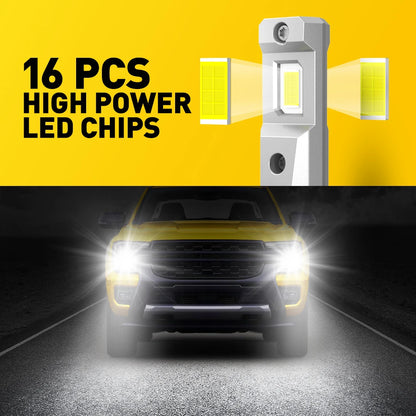 AUXITO 2Pcs H8 H11 LED Headlight Bulb 16000LM 9005 HB3 9006 HB4 H16 JP H9 LED Fog Lamp Super Bright 6500K White Automobile Light