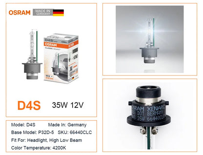 OSRAM D1S D2S D3S D4S D8S D2R D 66140 66240 66340 66440 CLC CLASSIC Original Spare Part 4200K HID Bulb Xenon White Car Headlight
