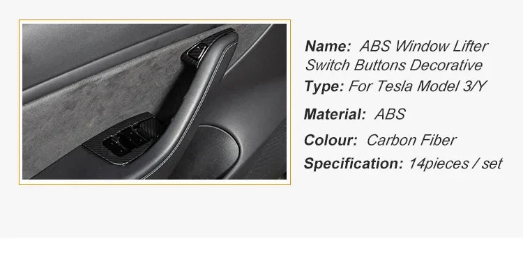 For Tesla Model Y/3/3+ Highland Window Lifter Switch Buttons Cover Trim Frame Button Stickers 2017-2024 Car Interior Accessories