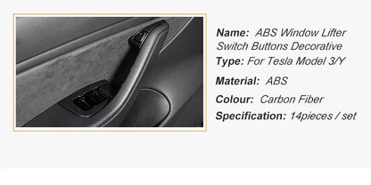 For Tesla Model Y/3/3+ Highland Window Lifter Switch Buttons Cover Trim Frame Button Stickers 2017-2024 Car Interior Accessories