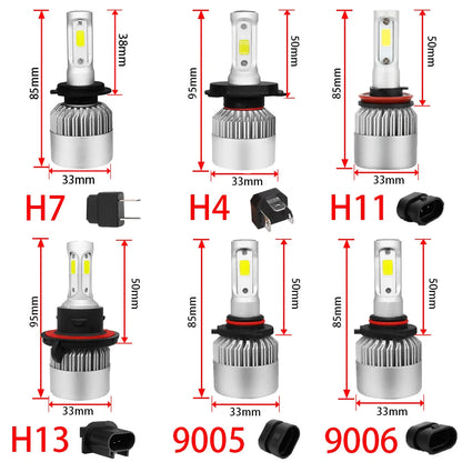 2pcs C6 car LEDs H4 H7 H1 H3 H8 H11 H10 H13 9004 HB3 9005 HB4 9004 HB1 9007 HB2 880 881 9012 bulbs car headlights