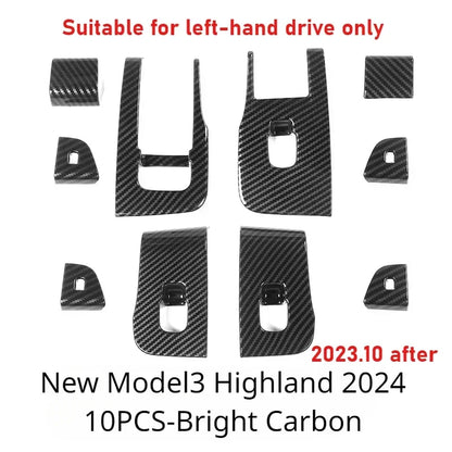 For Tesla Model Y/3/3+ Highland Window Lifter Switch Buttons Cover Trim Frame Button Stickers 2017-2024 Car Interior Accessories