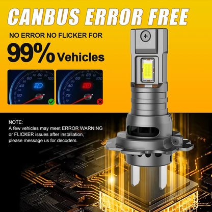 3200W H7 LED Headlight Canbus No Error 3500000LM Plug&Play 1:1 Size 12V Mini Diode Plug&Play Turbo Car Headlamp Wireless 6000K