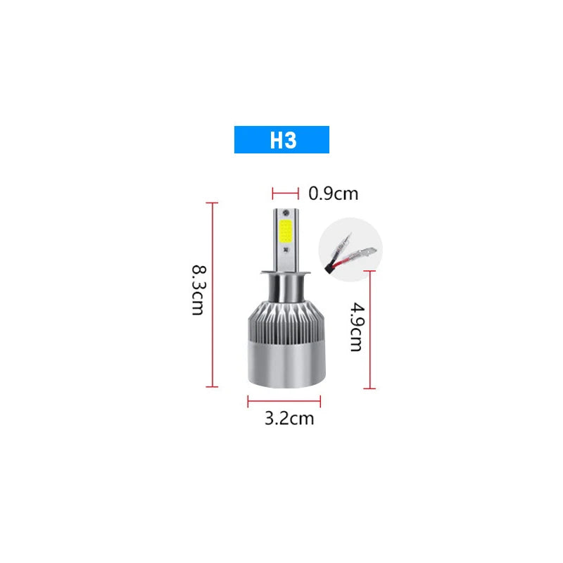 Led Headlight Bulbs H3 H4 H7 LED Car Waterproof Lamp Super Bright CSP LED Headlight DRL Lamp Kit High Low Beam