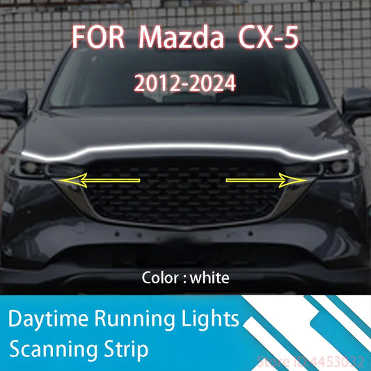 Pour	Mazda CX-5 2012-2024 neuf upgrade LED feu diurne Scan Starting voiture capot DRL Guide Decorative Ambient lampe 12V (livraison : 5 à 12 jours)