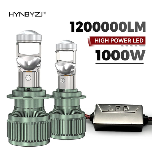 HYNBYZJ H11 H4 1200000LM 1000W CANBUS voiture phares LED 9005 9006 H7 LED Projector Lens ampoules 6000K blanc 12V 24V auto phare (livraison : 5 à 12 jours)