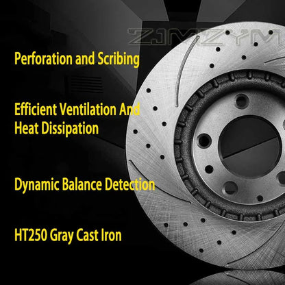 Front/ Rear Brake Discs 17 inch for Peugeot 308CC 301 307 206 207 2008 408 High Quality Car Accessories Resolve Brake Shaking