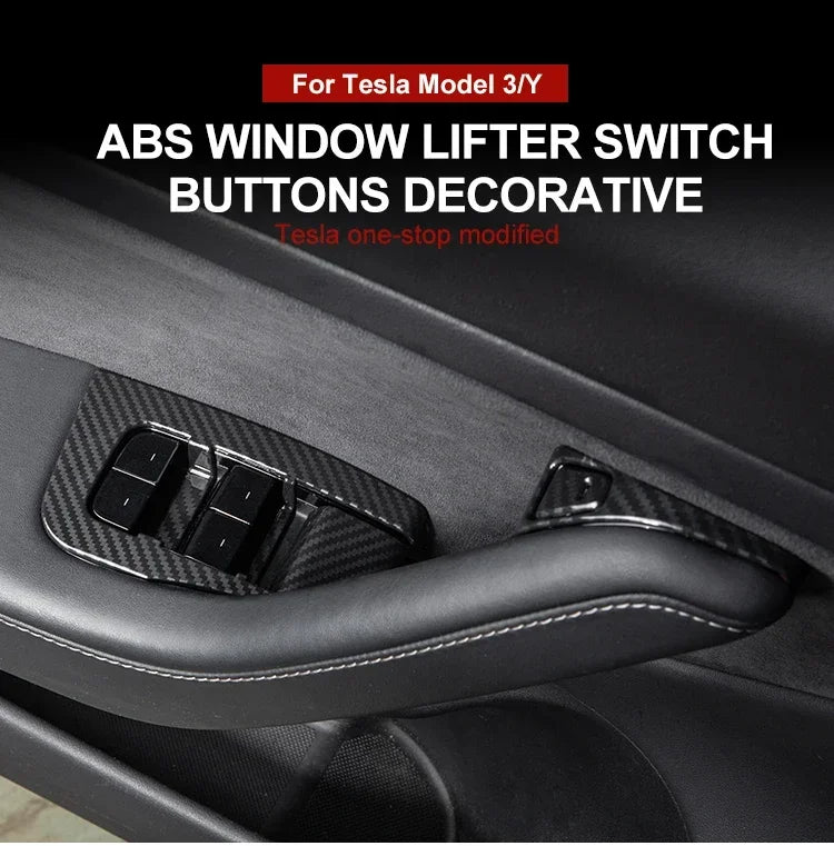 For Tesla Model Y/3/3+ Highland Window Lifter Switch Buttons Cover Trim Frame Button Stickers 2017-2024 Car Interior Accessories