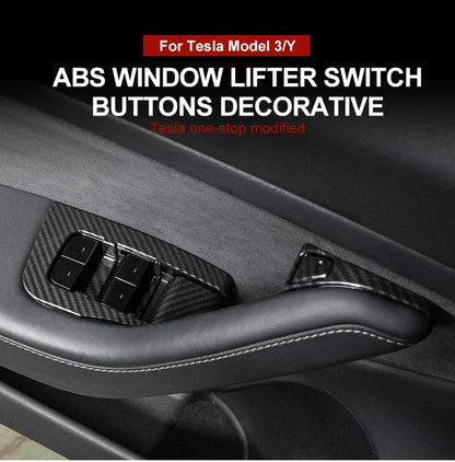 For Tesla Model Y/3/3+ Highland Window Lifter Switch Buttons Cover Trim Frame Button Stickers 2017-2024 Car Interior Accessories