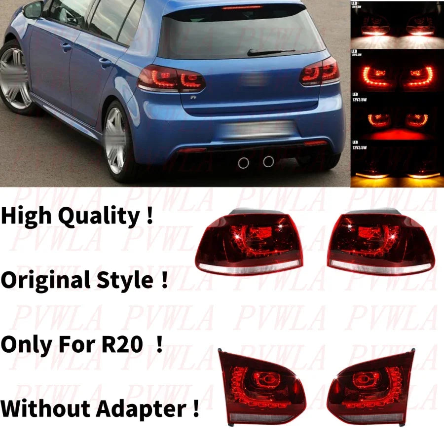 LED Flowing OEM Style Tail Light For VW Golf 6 R20 GTD 2009 2010 2011 2012 2013 Car accessories Rear Brake Light Turn Signal