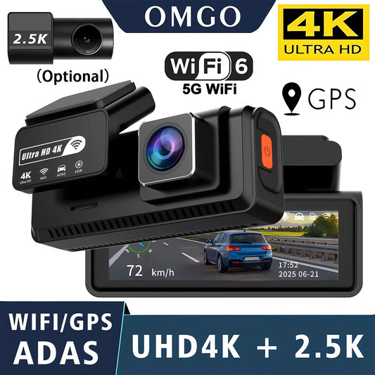 ADAS caméra embarquée 4K+2.5K GPS WIFI 24H vision nocturne Mini Optional arrière Lens caméra embarquée voiture DVR enregistreur vidéo caméra pour voiture boîte noire