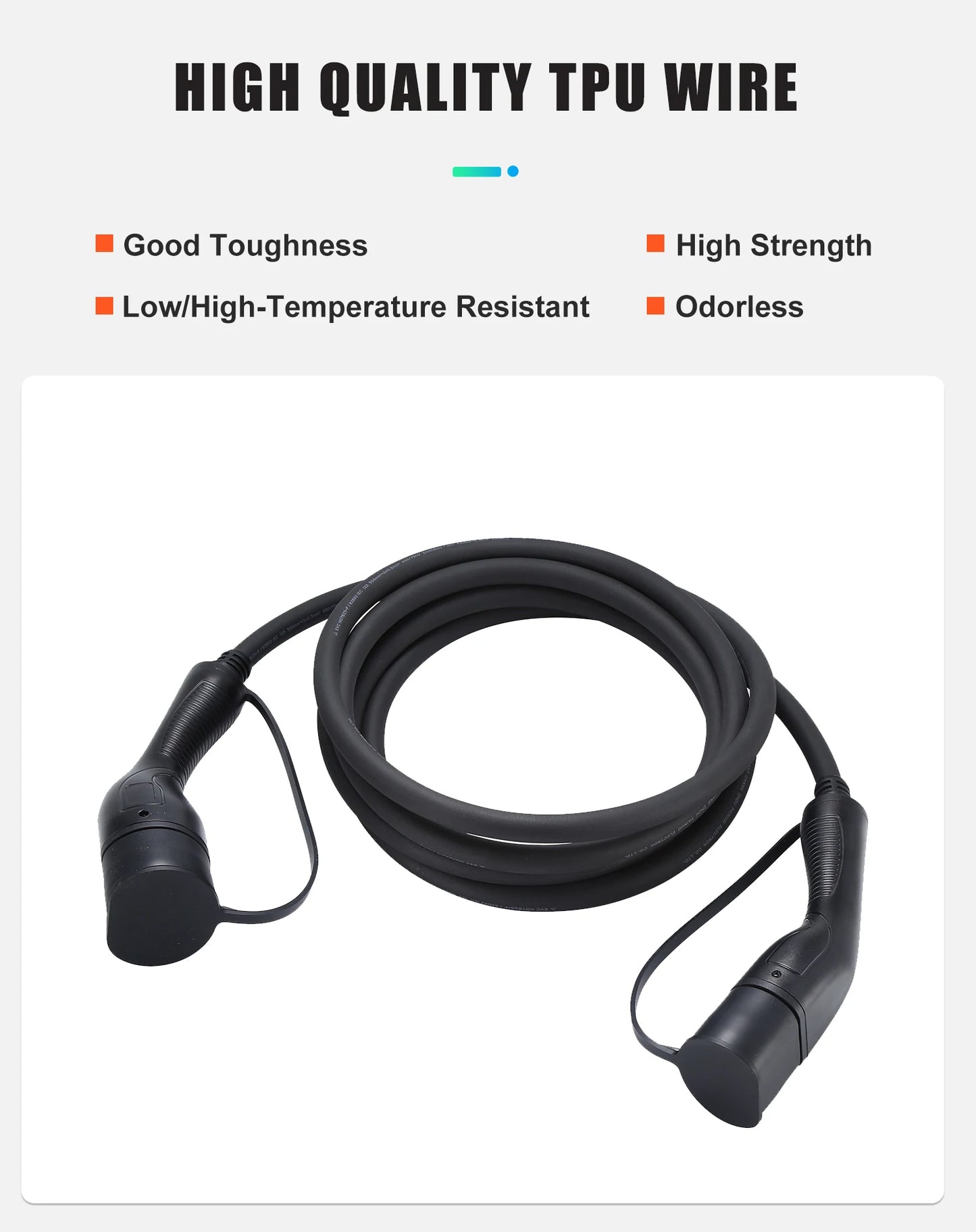 EVcharger4U Type 2 to Type2 EV Charging Cable 1Phase/3Phase 16A/32A 3.5KW/7KW/11KW 3M Charger Cables For Electric Vehicle