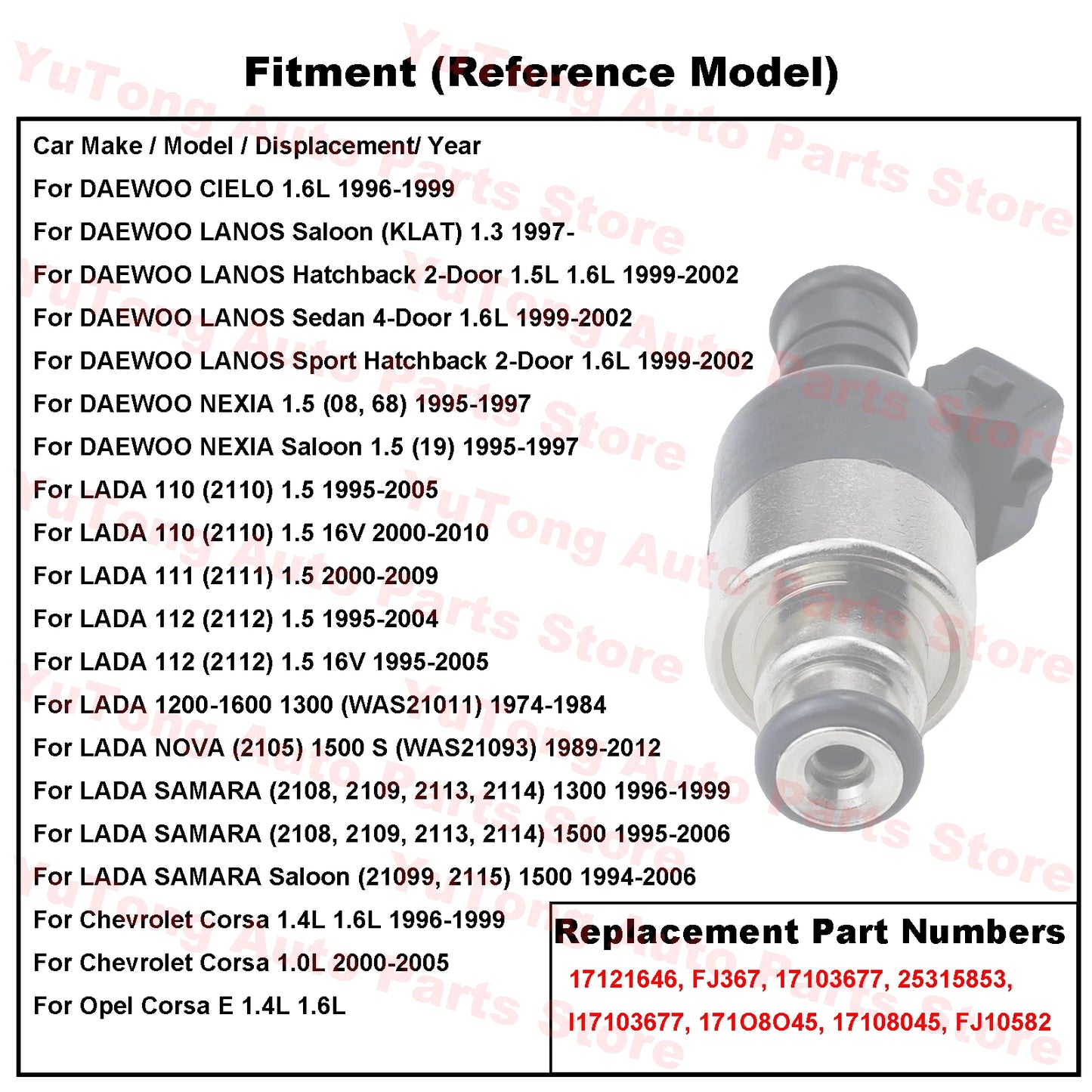 4pcs Fuel Injector Valve For Daewoo Lanos Sport Cielo Chevrolet Corsa Nexia 1.5 1.6 1995-2002 Nozzle Parts 17103677 FJ10582