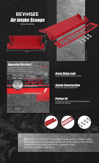 Steel Upgraded Air Intake Scoops for Volkswagen for VW Golf 1.4/GTI/R MK7/MK7.5, for Audi S3 8V, Car Accessories